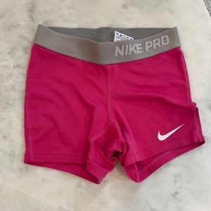 Nike Pro hot pink shorts